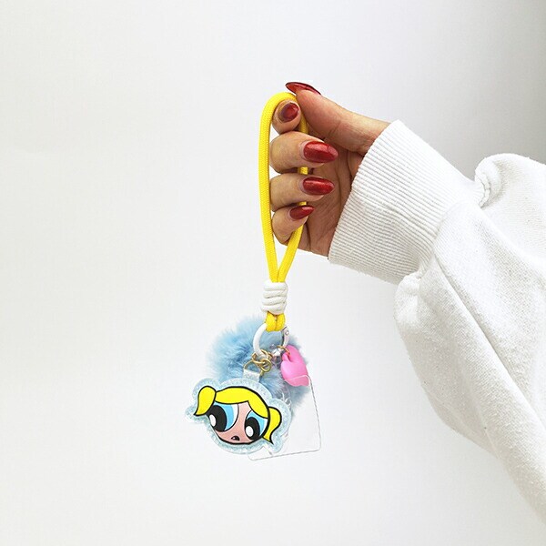 パワーパフガールズ バブルス スマホチャーム (ブルー) キーホルダー パワパフ