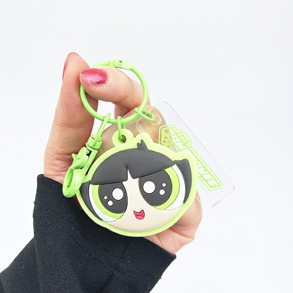 パワーパフガールズ バターカップ うるうるラバーチャーム (グリ―ン) キーホルダー パワパフ