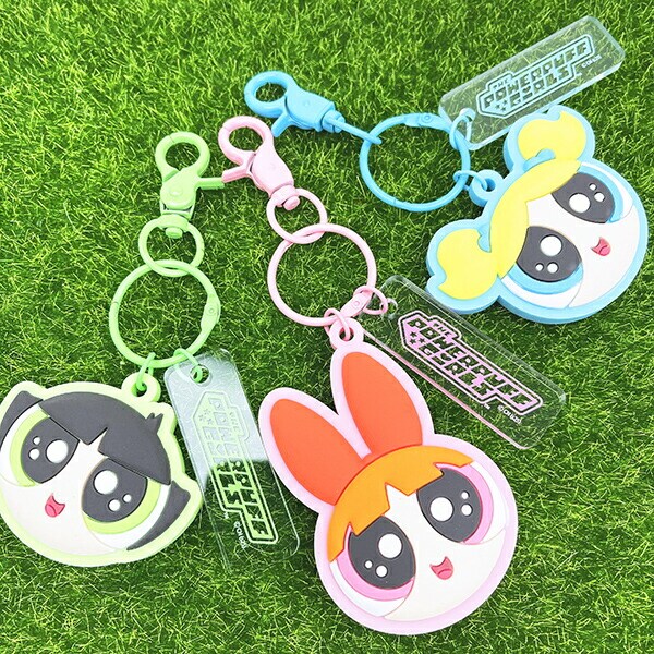 パワーパフガールズ バターカップ うるうるラバーチャーム (グリ―ン) キーホルダー パワパフ