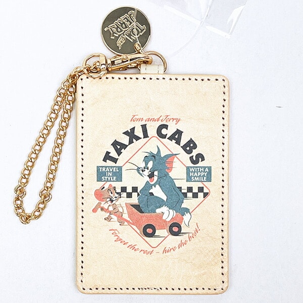 トムとジェリー レトロポスター パスケース ベージュ 定期入れ