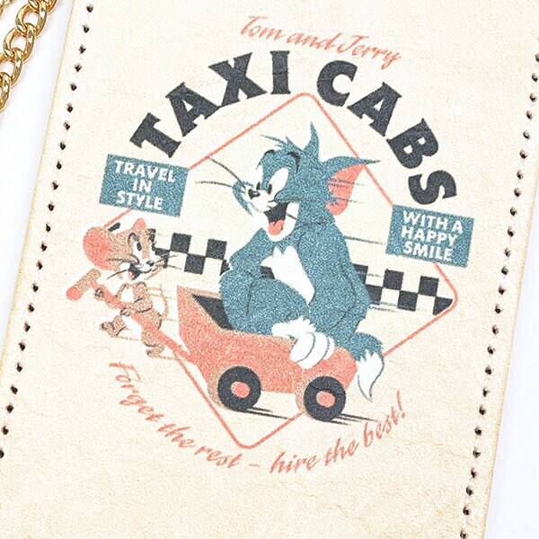 トムとジェリー レトロポスター パスケース ベージュ 定期入れ