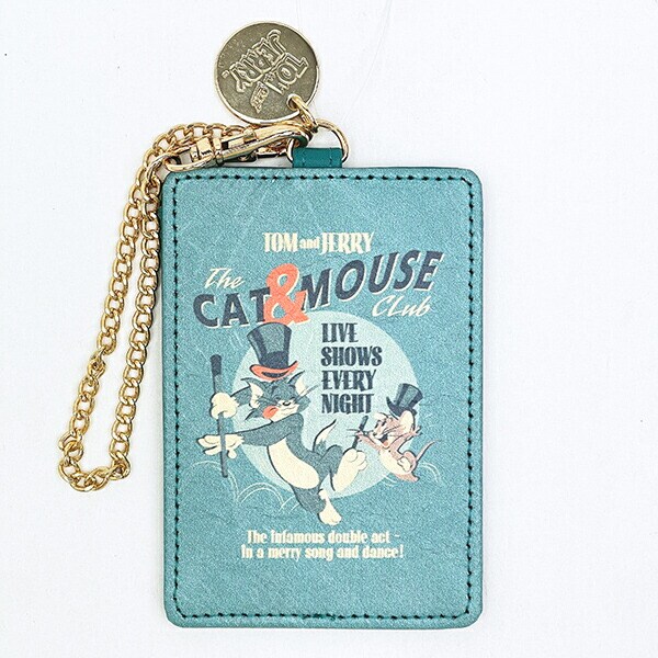 トムとジェリー レトロポスター パスケース ターコイズ 定期入れ