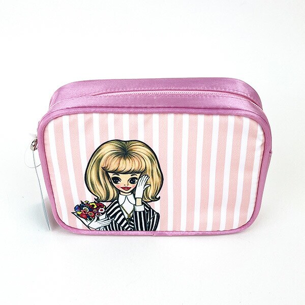 内藤ルネ ポーチ パイピンストライプ ボックス 小物入れ 化粧ポーチ