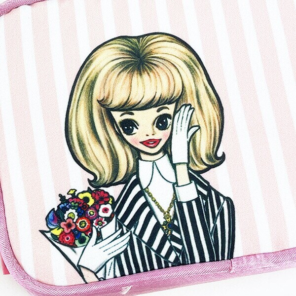 内藤ルネ ポーチ パイピンストライプ ボックス 小物入れ 化粧ポーチ