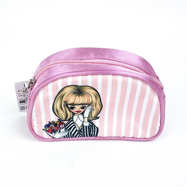 内藤ルネ ポーチ パイピンストライプ ラウンド 小物入れ 化粧ポーチ