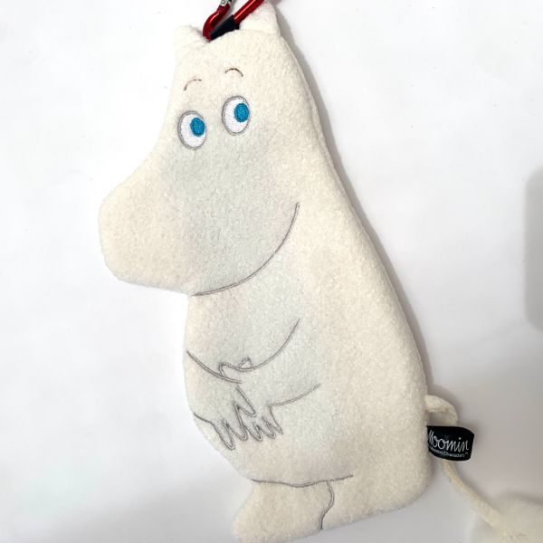 ムーミン フラットポーチ ポーチ 白 ペンポーチ ペンケース カラビナ