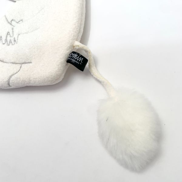 ムーミン フラットポーチ ポーチ 白 ペンポーチ ペンケース カラビナ