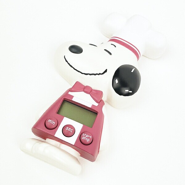 SNOOPY スヌーピー キッチンタイマーレッド ストライプシェフ キッチン ランチ