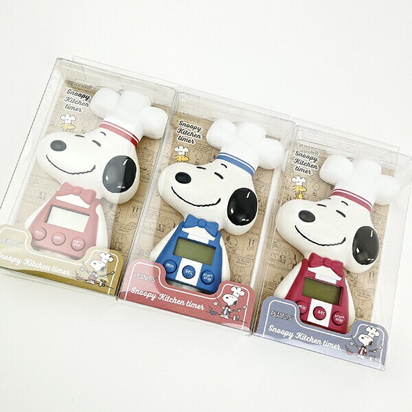 SNOOPY スヌーピー キッチンタイマーレッド ストライプシェフ キッチン ランチ