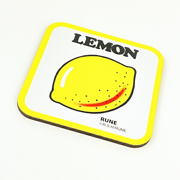 内藤ルネ LEMON コースター イエロー キッチン 日本製