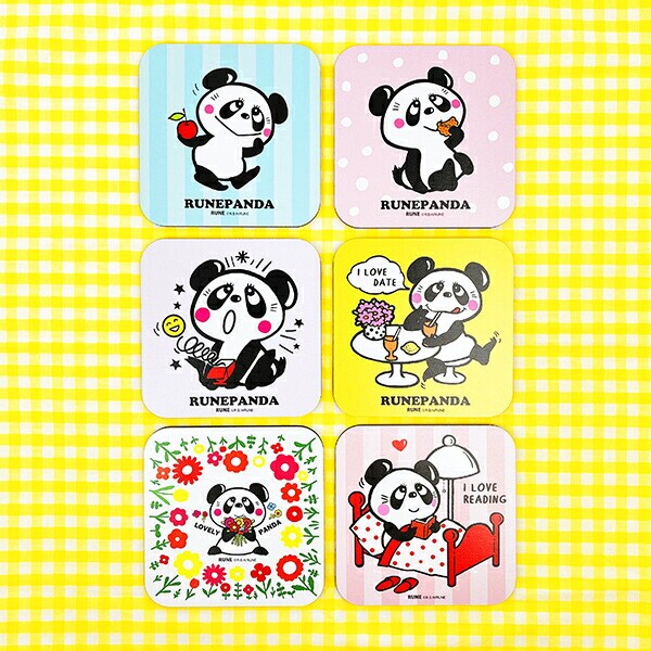 内藤ルネ ルネパンダ コースター (Cookie) ピンク キッチン 日本製