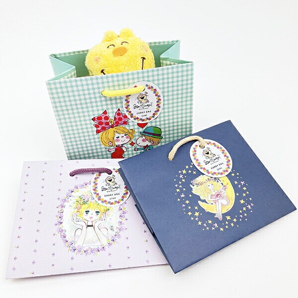 水森亜土 キャリーバッグ(S) 花かんむり 紙袋