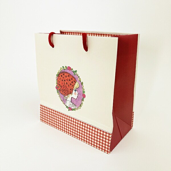 水森亜土 キャリーバッグ(M) 赤いスカーフ 紙袋