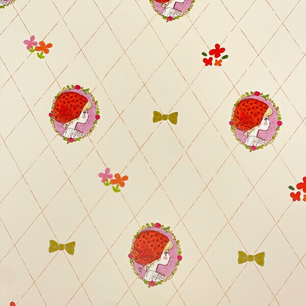 水森亜土 ミニラッピングペーパー 赤いスカーフ 包装紙 ラッピング紙