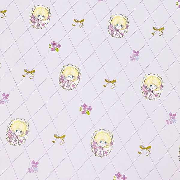 水森亜土 ミニラッピングペーパー すみれの花飾り 包装紙 ラッピング紙