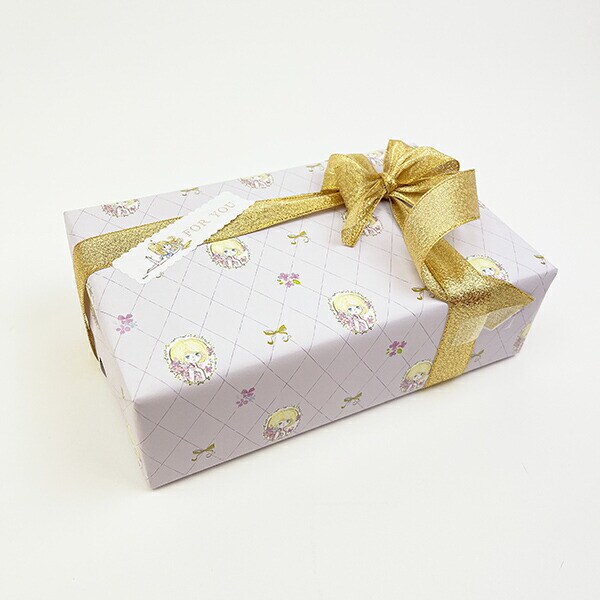 水森亜土 ミニラッピングペーパー すみれの花飾り 包装紙 ラッピング紙