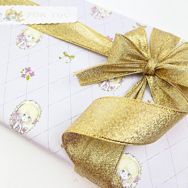 水森亜土 ミニラッピングペーパー すみれの花飾り 包装紙 ラッピング紙