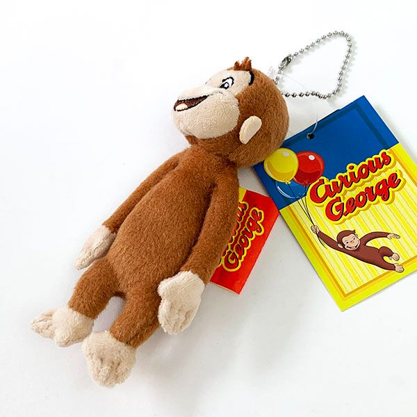 おさるのジョージ マスコット ジョージ 笑顔 ぬいぐるみ マスコットチェーン ボールチェン