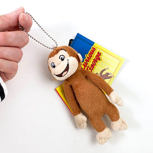 おさるのジョージ マスコット ジョージ 笑顔 ぬいぐるみ マスコットチェーン ボールチェン