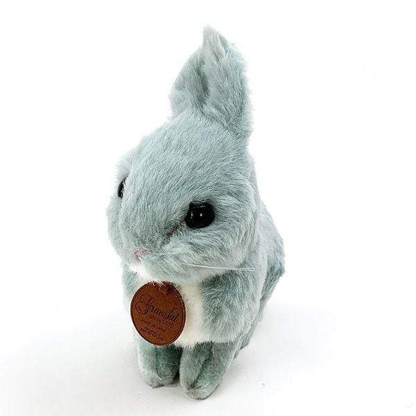   日本製 手作り ぬいぐるみ うさぎ(ウサギ) 座り グレー 4905330014450 　 グレー  日本製