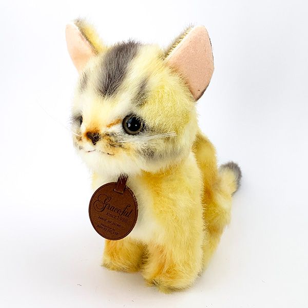 アビシニアン 猫 おすわりぬいぐるみ クリームグレイスフルインテリア用品日本製 　 　