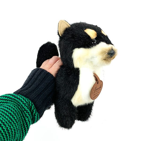 柴犬 S ブラック 立ち ぬいぐるみ 日本犬 グレイフル インテリア用品日本製 　 　