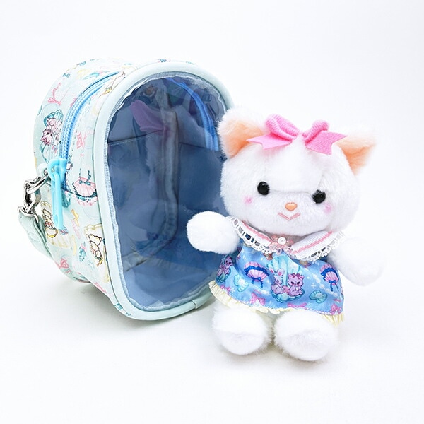SWIMMER(スイマー) × 吉徳レトロ ミニ クリーミーねこ ぬいぐるみ 衣装＆ポーチセット(ブルー)
