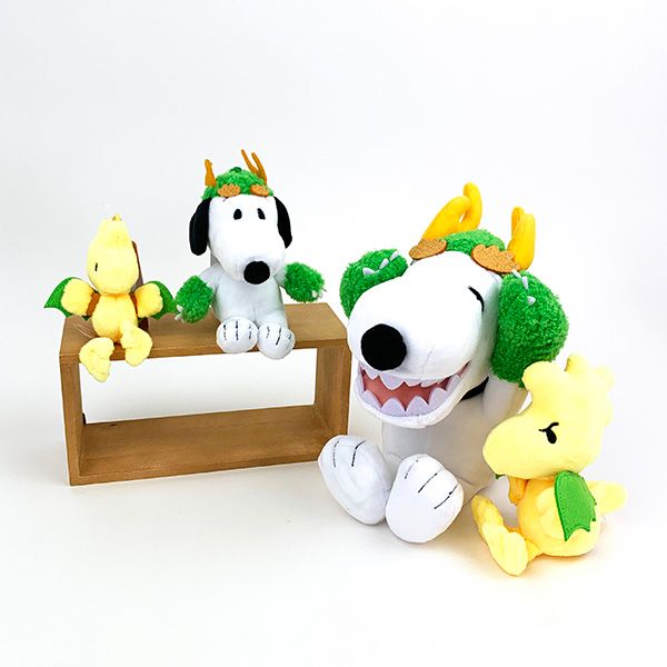 スヌーピー 辰ウッドストック ぬいぐるみ 干支 辰年 龍 インテリア イエロー 吉徳 SNOOPY