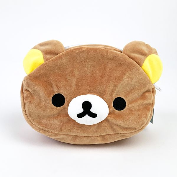 リラックマ リバーシブル3面ポーチ フェイス コリラックマ キイロイトリ メイクポーチ 小物入れ ブラウン