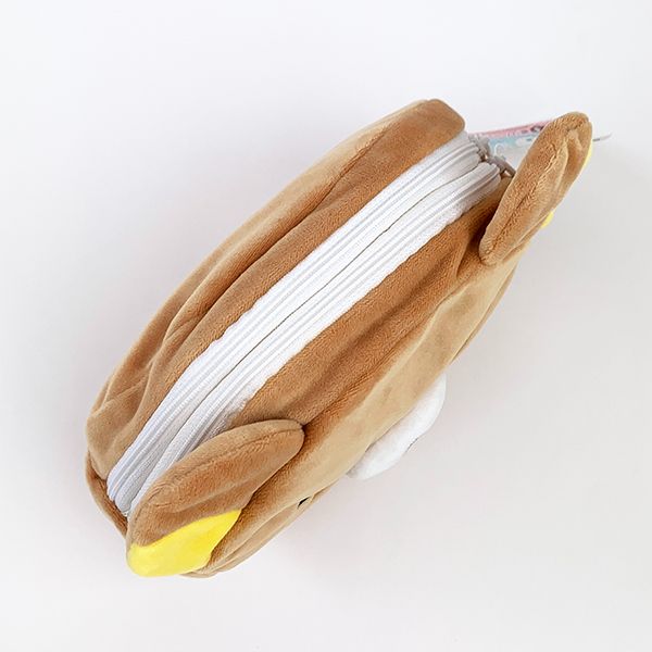 リラックマ リバーシブル3面ポーチ フェイス コリラックマ キイロイトリ メイクポーチ 小物入れ ブラウン