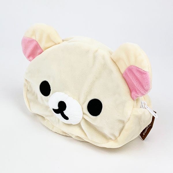 リラックマ リバーシブル3面ポーチ フェイス コリラックマ キイロイトリ メイクポーチ 小物入れ ブラウン