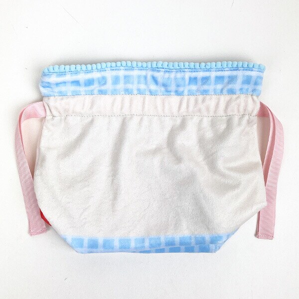 サンリオ ハローキティ 50th ふわふわ巾着ポーチ（ブルー） Sanrio