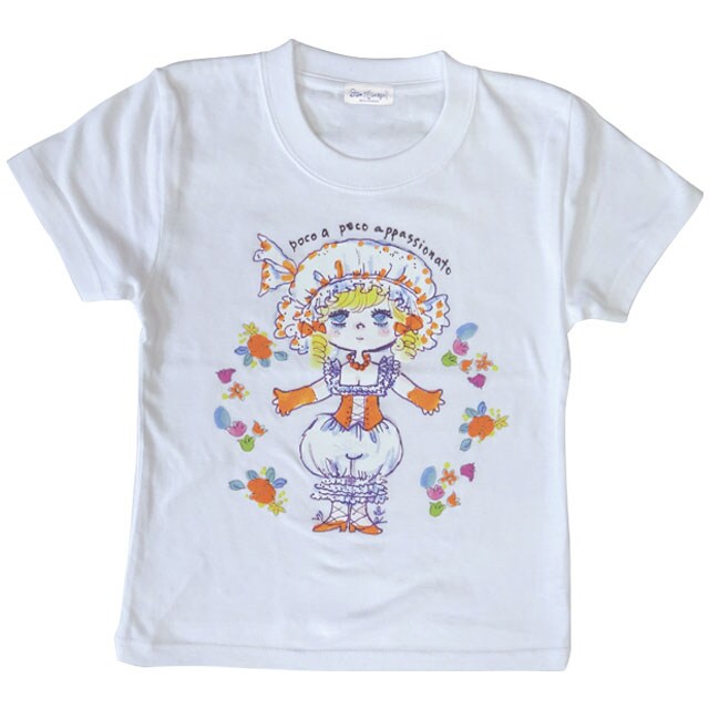 水森亜土 キッズTシャツ ハナ ホワイト 100cm 亜土ちゃん