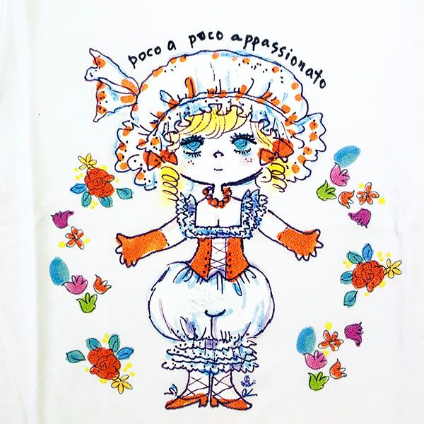 水森亜土 キッズTシャツ ハナ ホワイト 100cm 亜土ちゃん