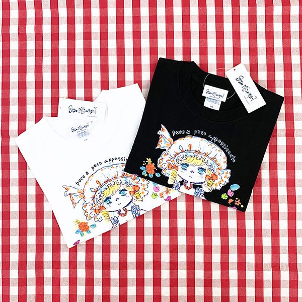 水森亜土 キッズTシャツ ハナ ホワイト 100cm 亜土ちゃん