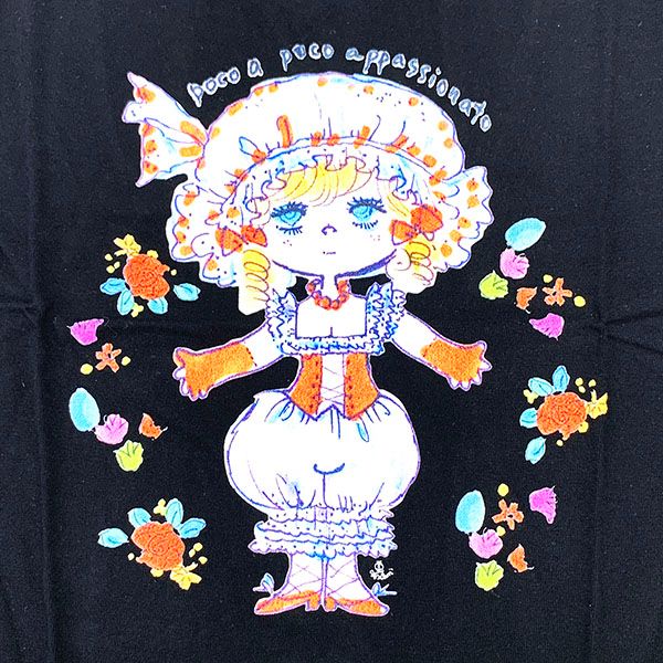 水森亜土 キッズTシャツ ハナ ブラック 100cm 亜土ちゃん
