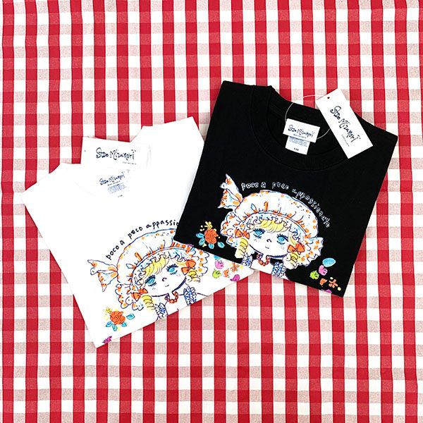 水森亜土 キッズTシャツ ハナ ブラック 100cm 亜土ちゃん