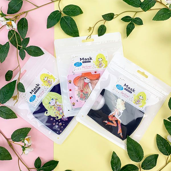 水森亜土 ウレタンマスク セ・シック UVカット ネイビー 亜土ちゃん