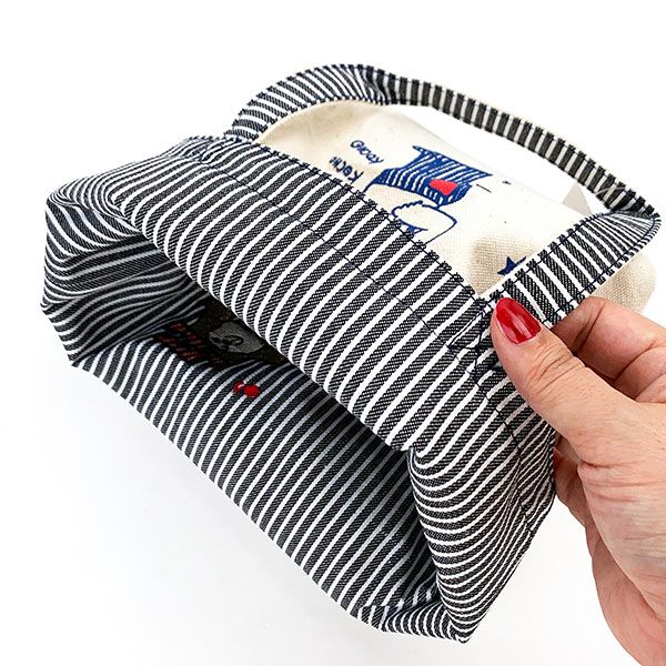 水森亜土 リバーシブルランチトート ヒッコリー デニム 亜土ちゃん