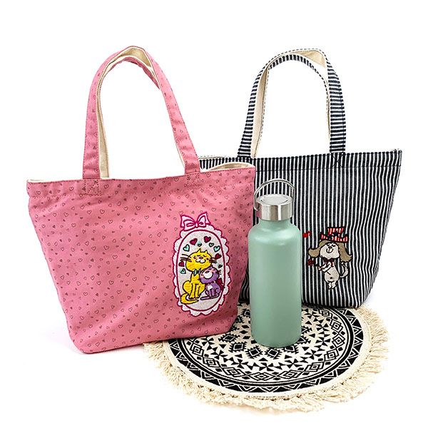 水森亜土 リバーシブルランチトート ヒッコリー デニム 亜土ちゃん