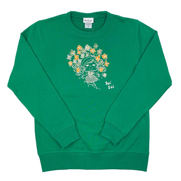 水森亜土 ハナ トレーナー(M) グリーン アパレル 亜土ちゃん