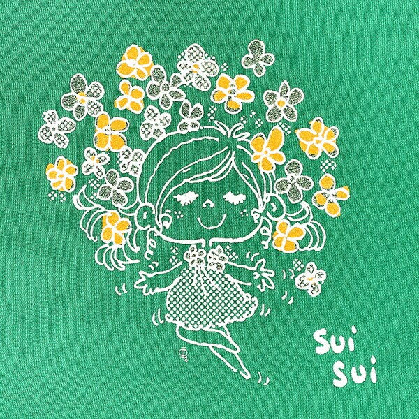 水森亜土 ハナ トレーナー(M) グリーン アパレル 亜土ちゃん