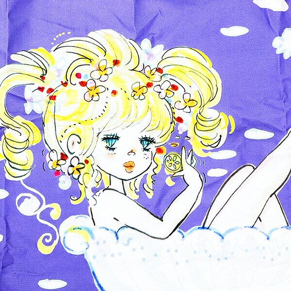 水森亜土 バスタイム エコバッグ パープル×ライトパープル