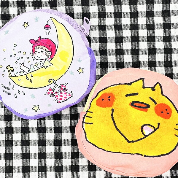 水森亜土 バスタイム エコバッグ パープル×ライトパープル