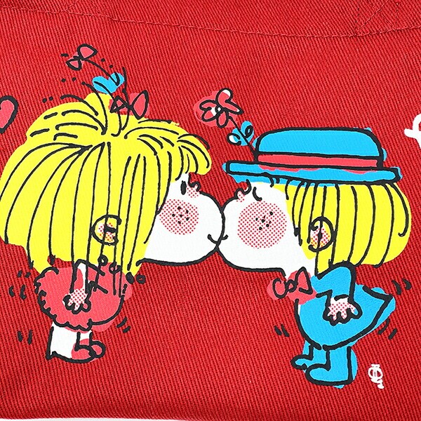 水森亜土 ギンガム リバーシブルランチトートバッグ(レッド)