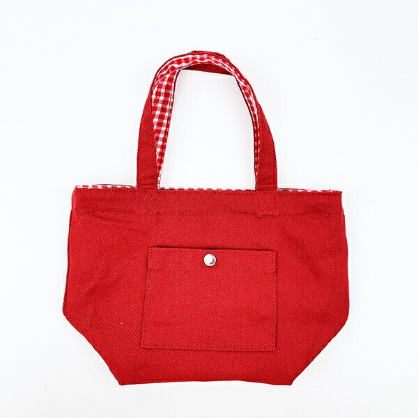 水森亜土 ギンガム リバーシブルランチトートバッグ(レッド)