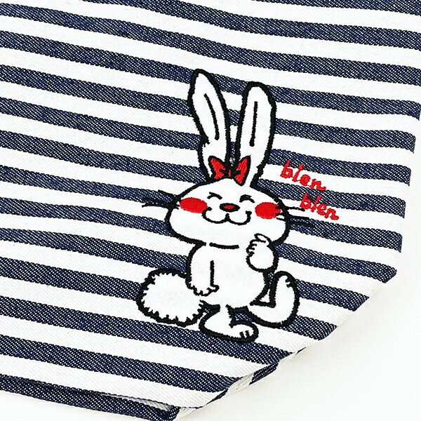 水森亜土 ボーダー リバーシブルランチトートバッグ(ネイビー)