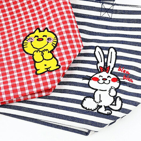 水森亜土 ボーダー リバーシブルランチトートバッグ(ネイビー)