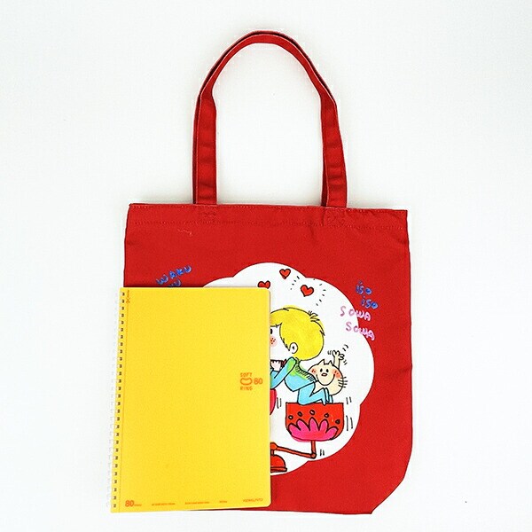 水森亜土 テンビン カラートートバッグ レッド