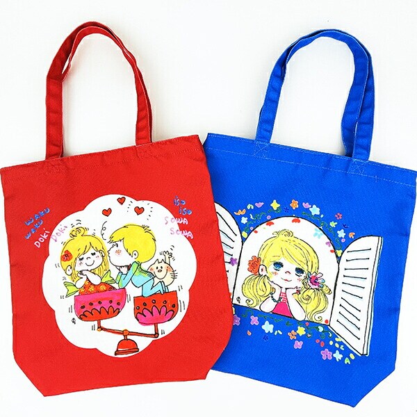 水森亜土 テンビン カラートートバッグ レッド